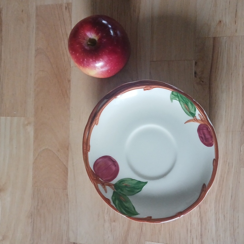 Mid Century 1950's Franciscan Ceramic Apple Set of 2 Saucers